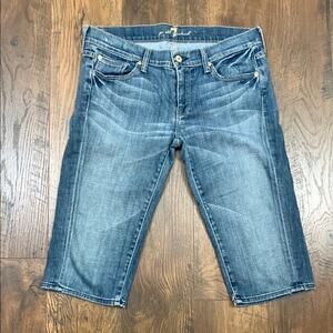 7 For All Mankind Straight Bermuda Jean Shorts